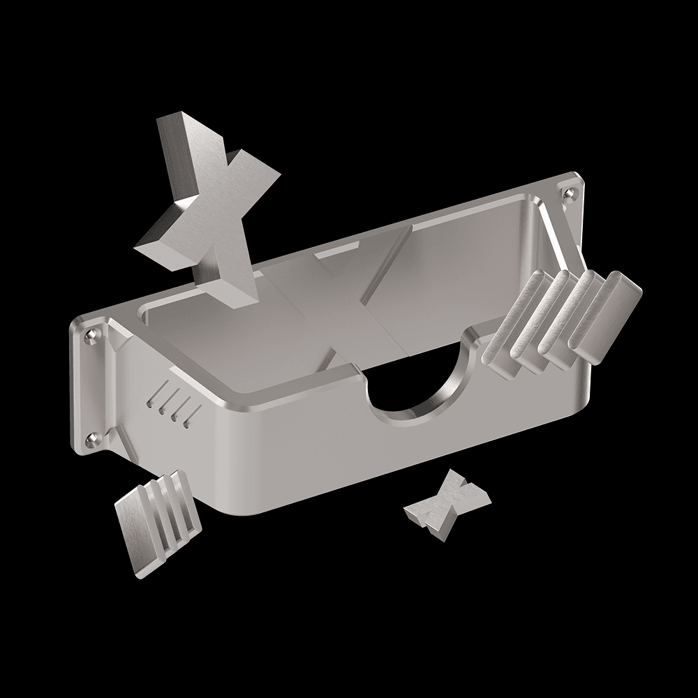 Uchwyty ścienne FLEX z nadrukiem 3D Rendering o wyglądzie metalu