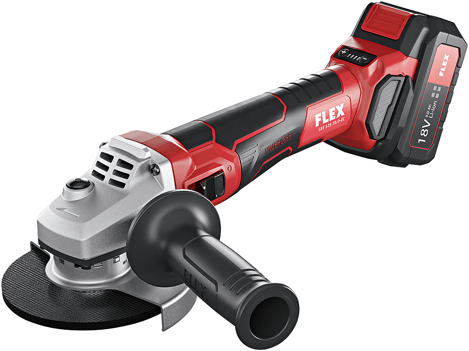 Cordless angle grinder LBE 125 18.0-EC with variable speed adjustment from FLEX