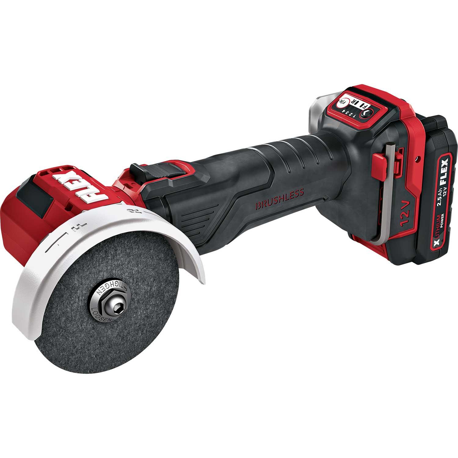 12 V mini angle grinder with variable speed and rotating head from FLEX