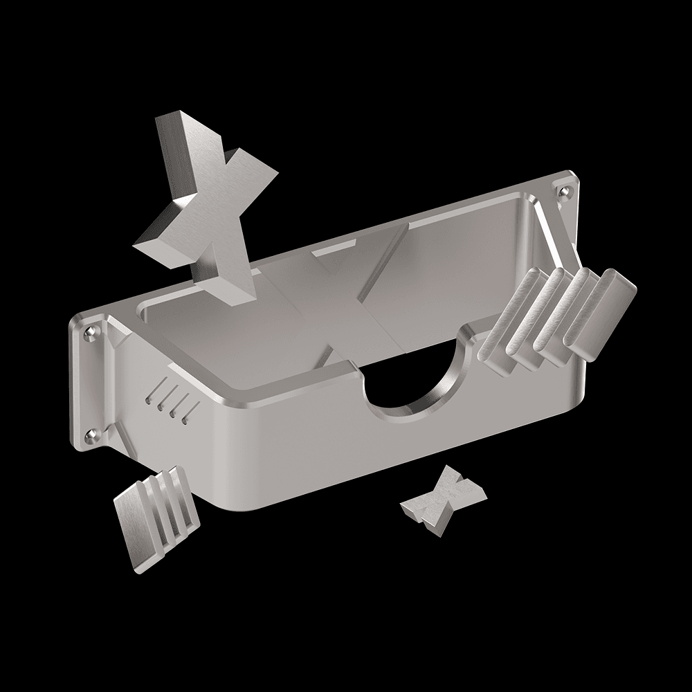 FLEX 3D Print Wall Holders Rendering Metal look