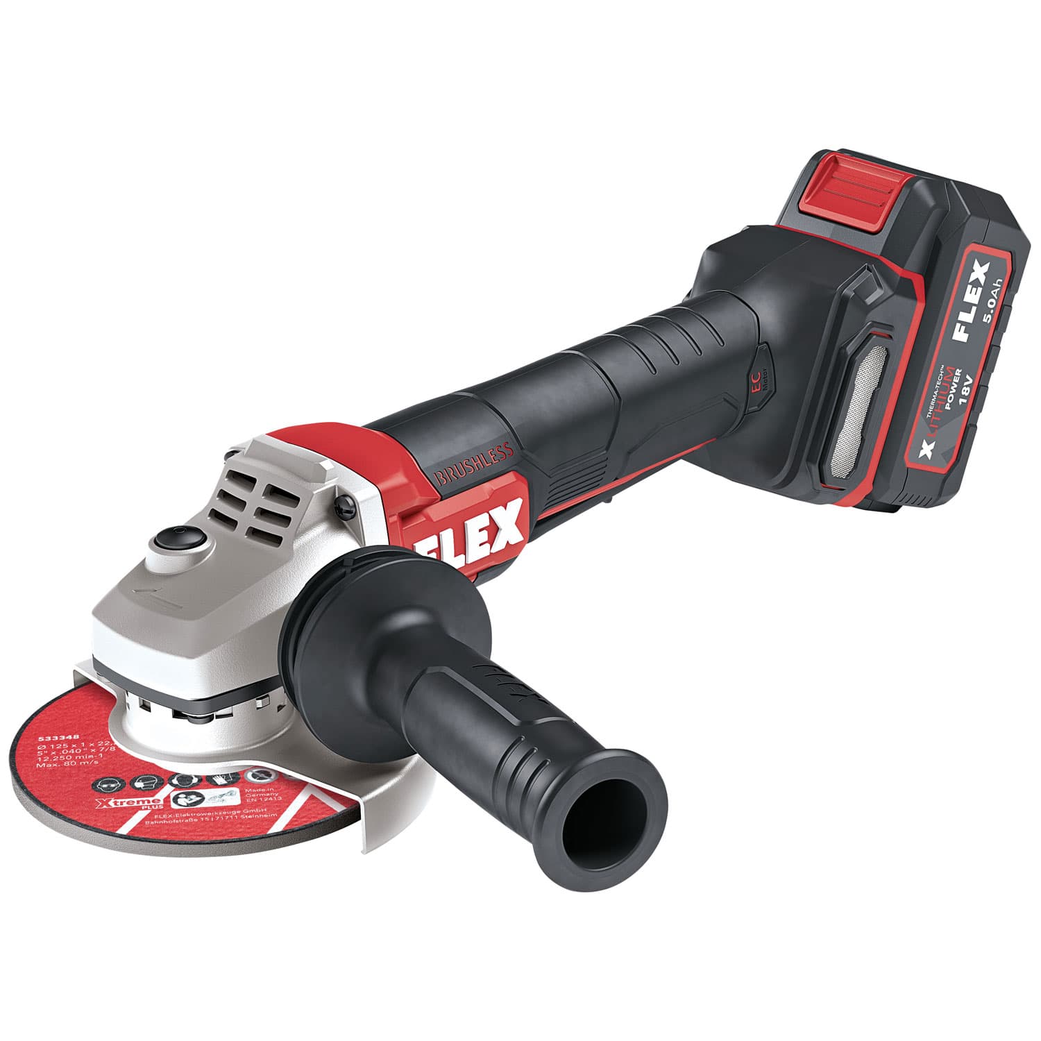 FLEX LBP 125-15 18-EC cordless angle grinder with dead man's switch