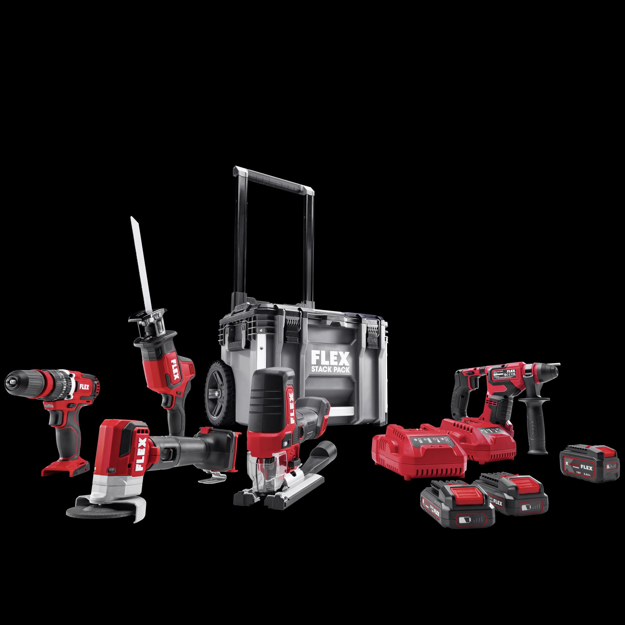 Innehåll i 12V Stack Pack-Set Plus