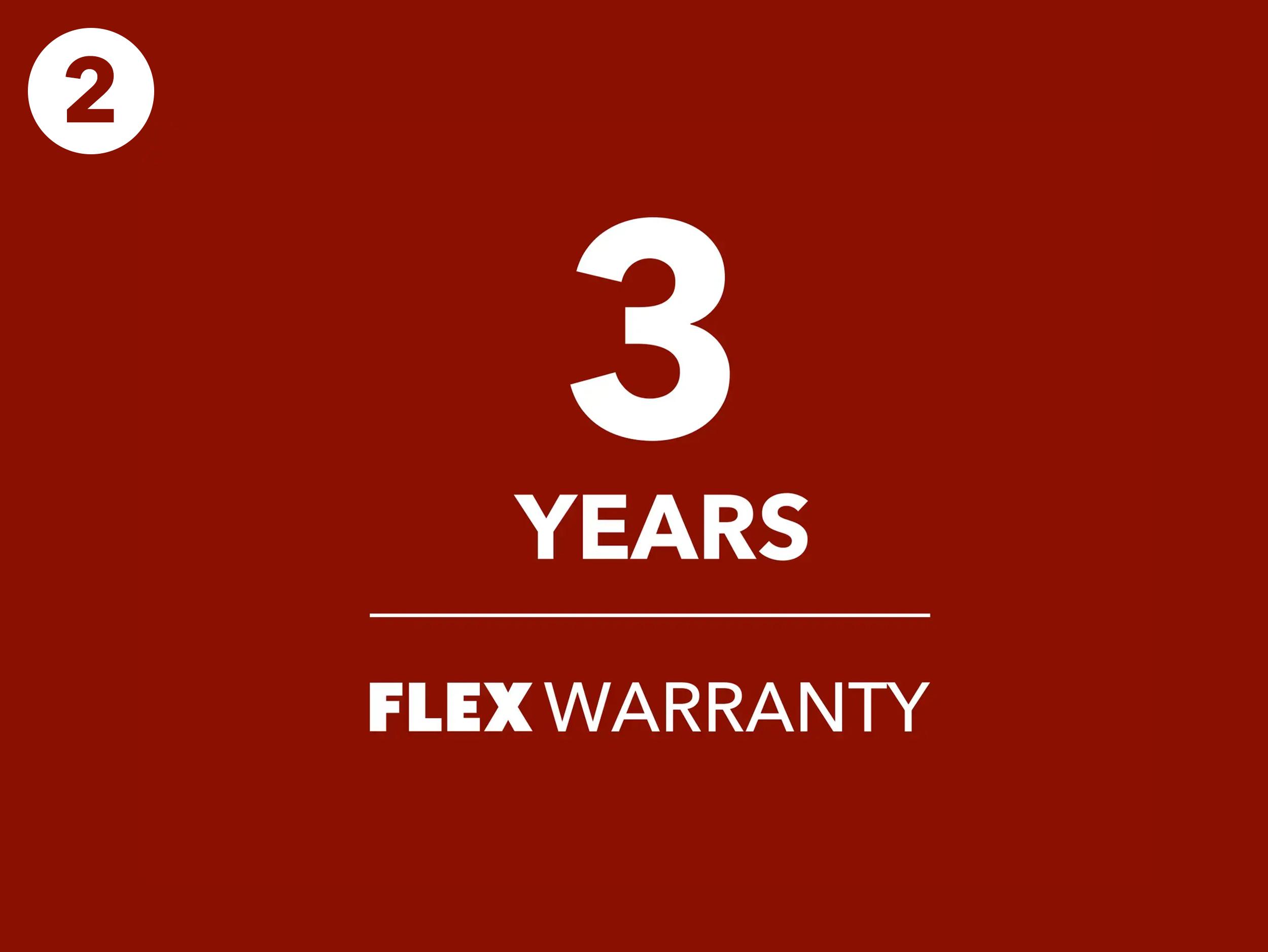 Registreer 3 jaar garantie van FLEX
