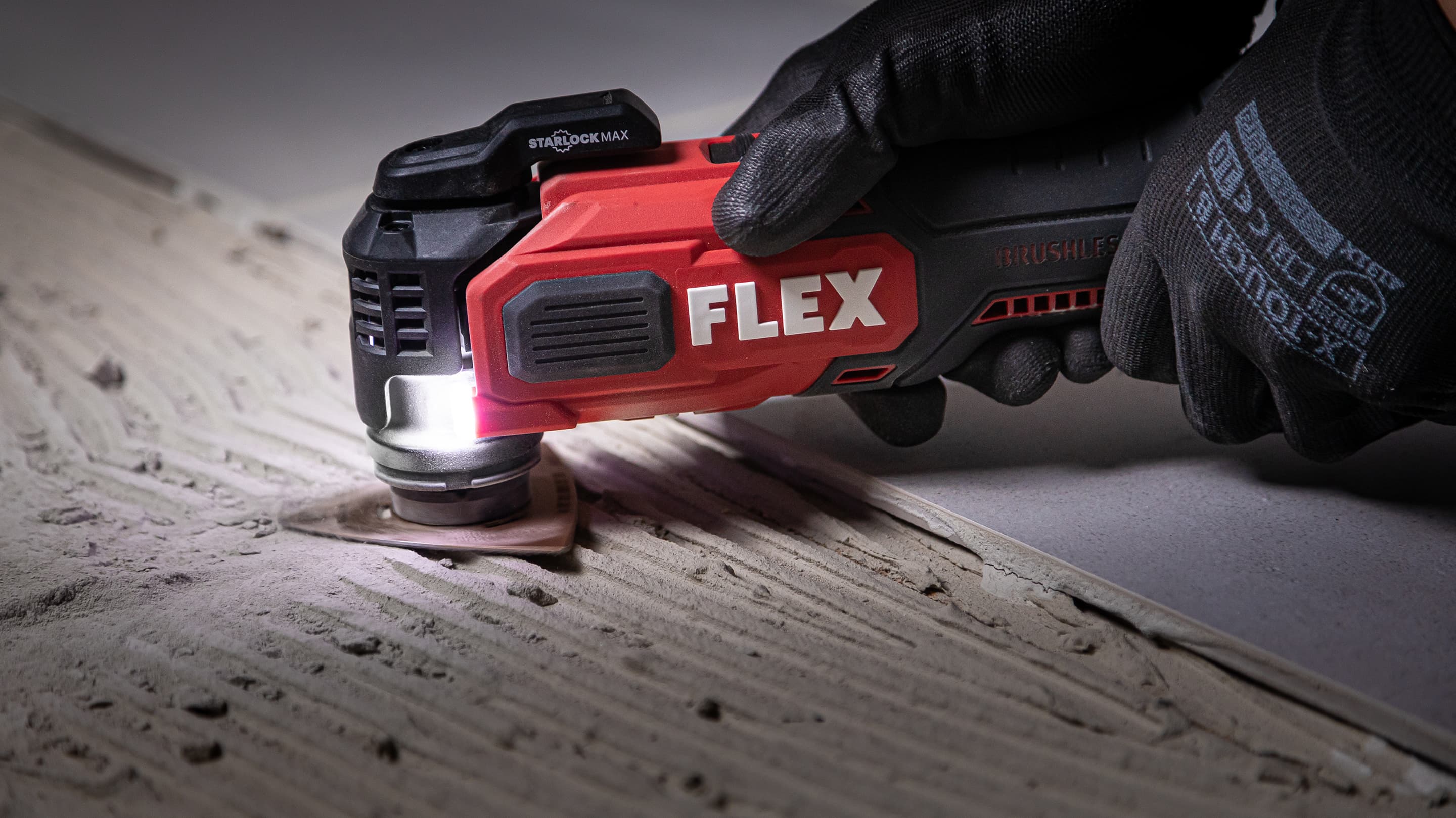 Remove tile adhesive with FLEX cordless multitool