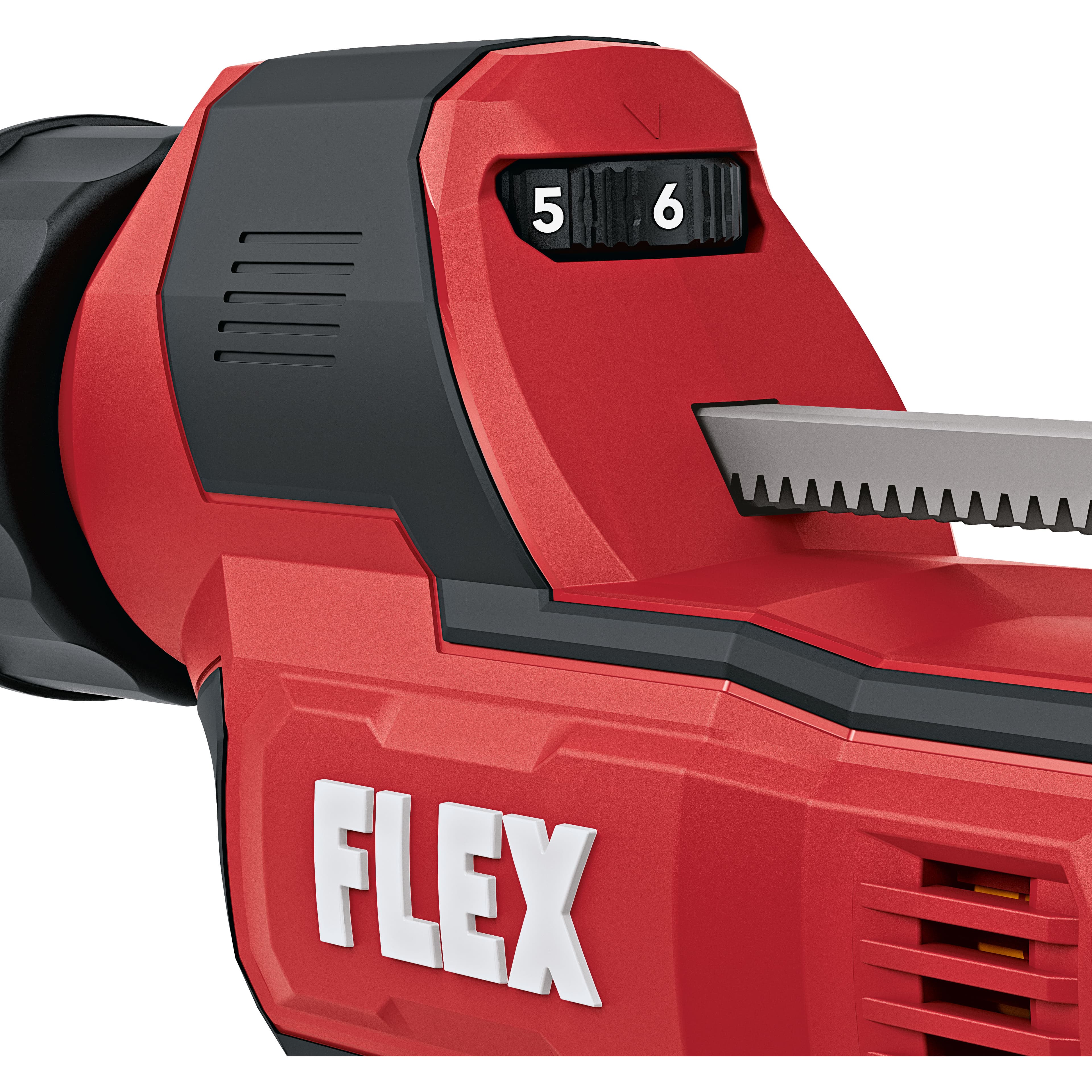 6 speed settings for adjusting the material flow on the cordless cartridge press from FLEX